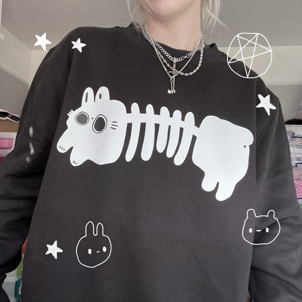 Skelly Bunny Sweater (made 2 order)