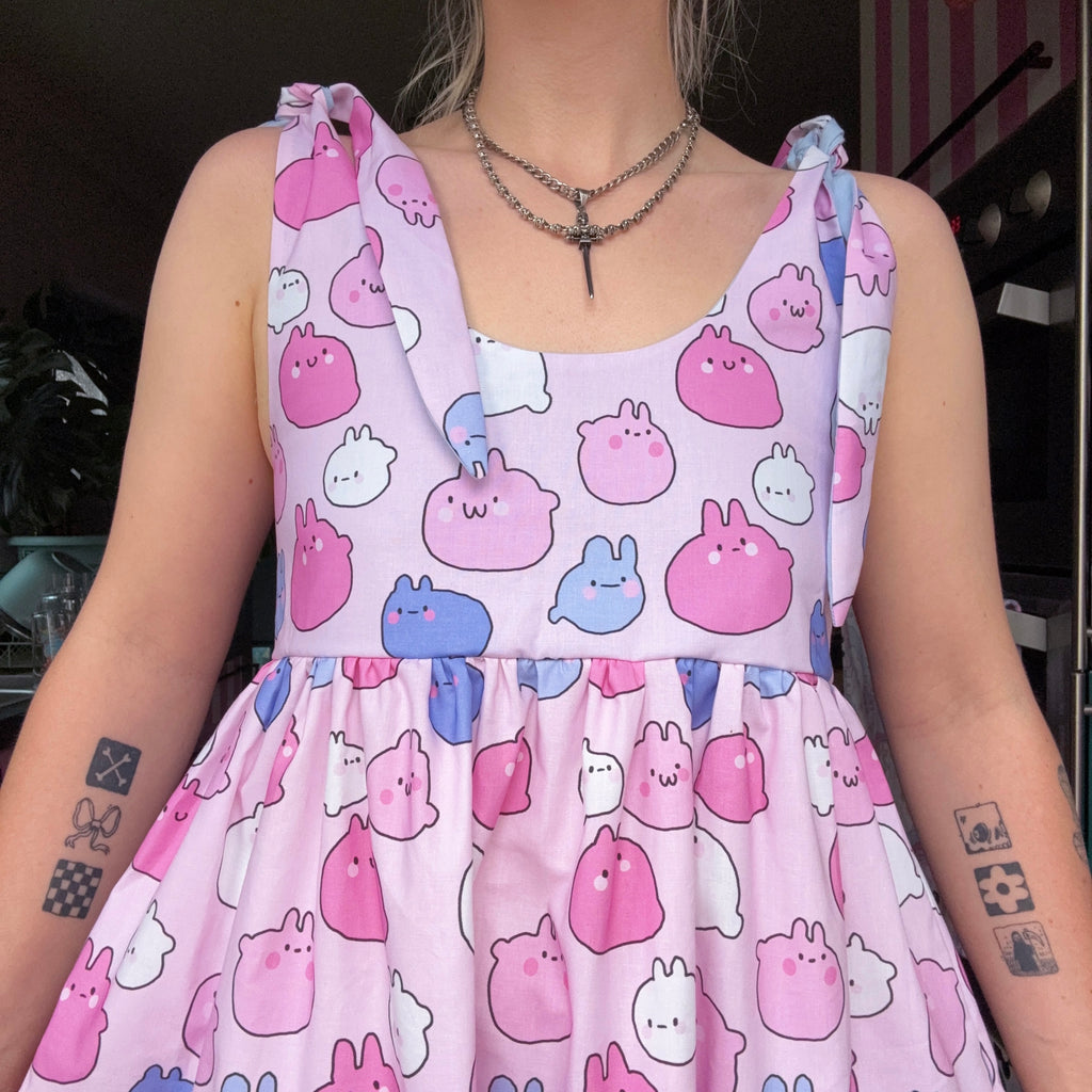 Pink Bunnies Dress *choose ur style* (made 2 order)