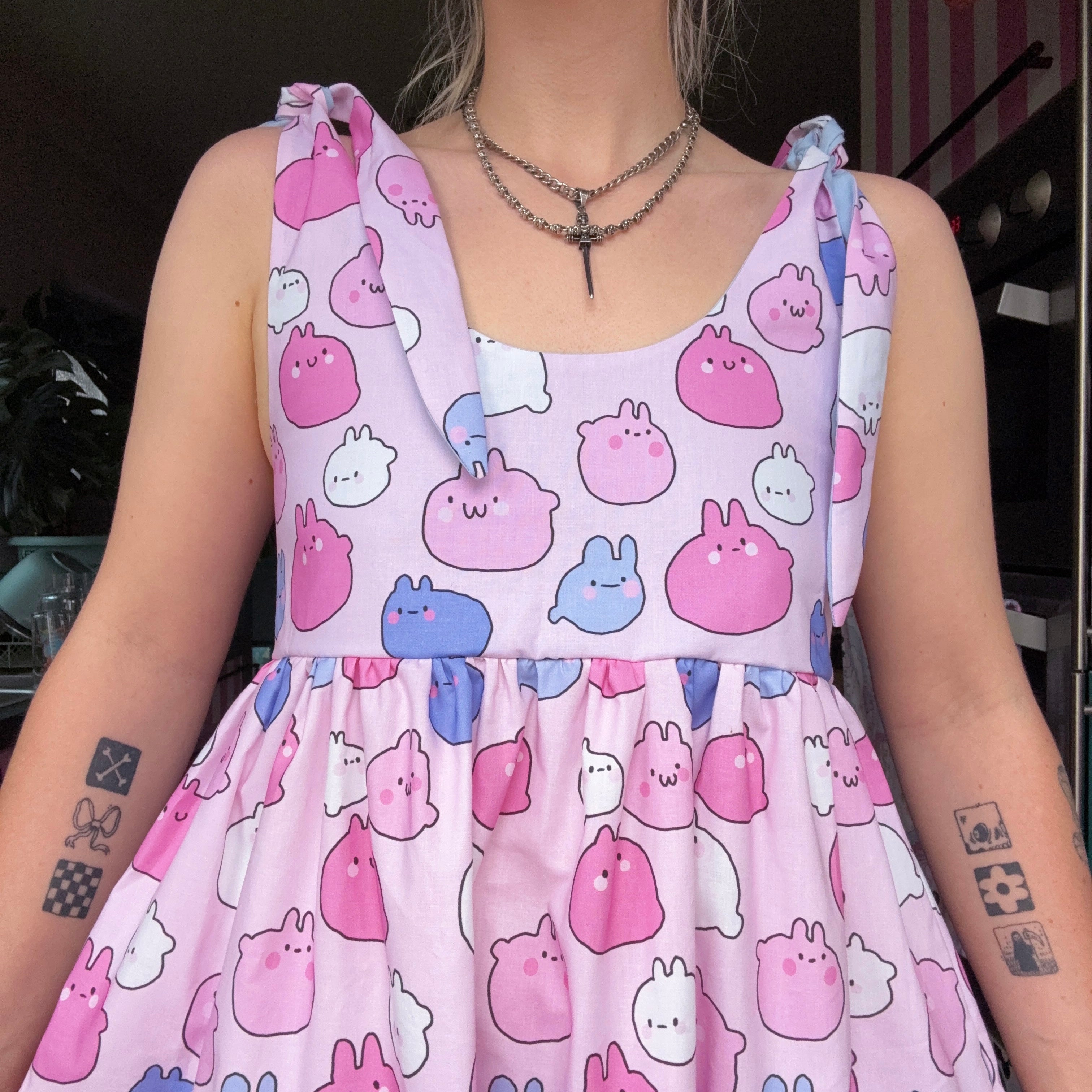 Pink Bunnies Dress *choose ur style* (made 2 order)