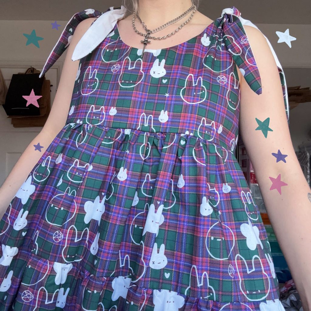 Original Bunny Tartan Dress *choose ur style* (made 2 order)