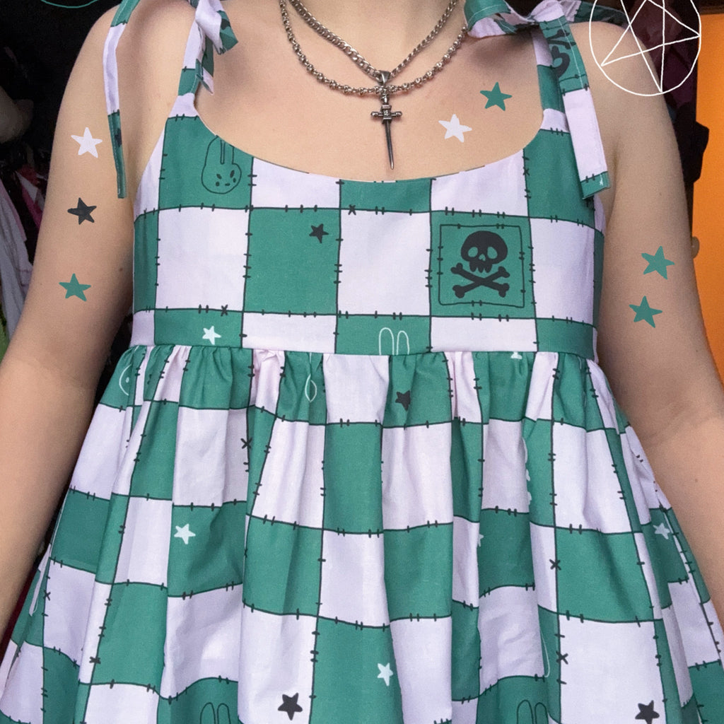 Green and Pink Check Dress *choose ur style* (made 2 order)