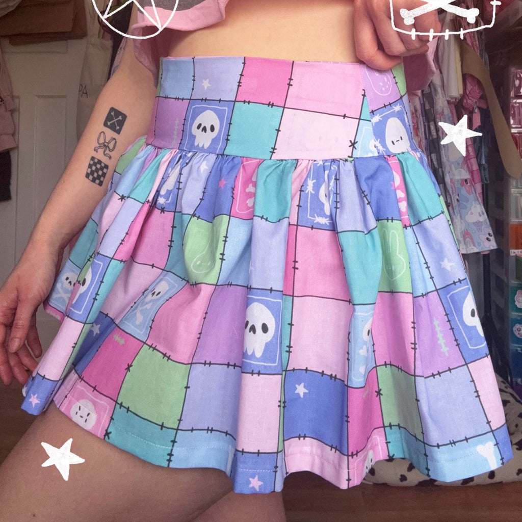 Pastel Check Mini Ruffled Skirt (UK8)