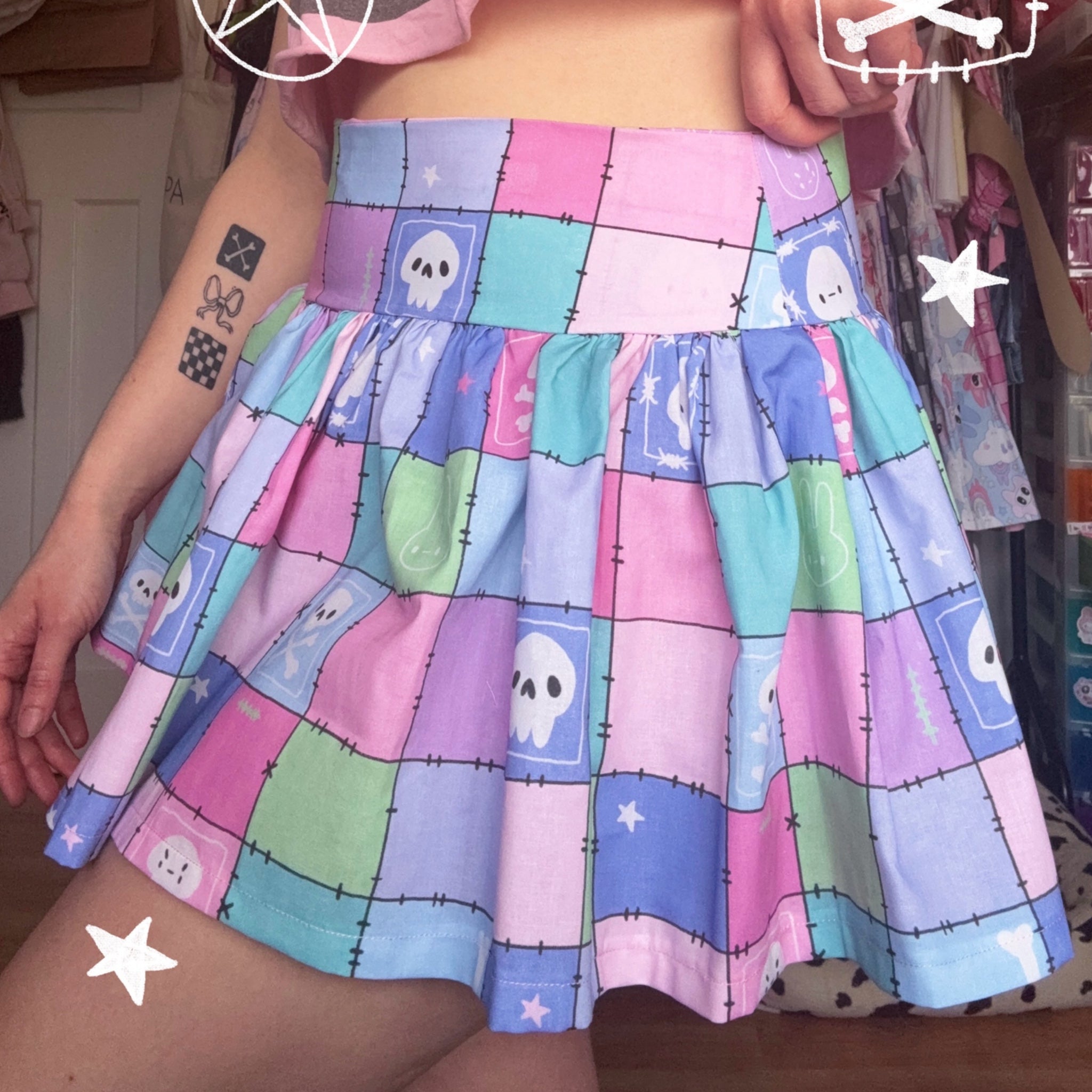 Pastel Check Mini Ruffled Skirt (UK8)