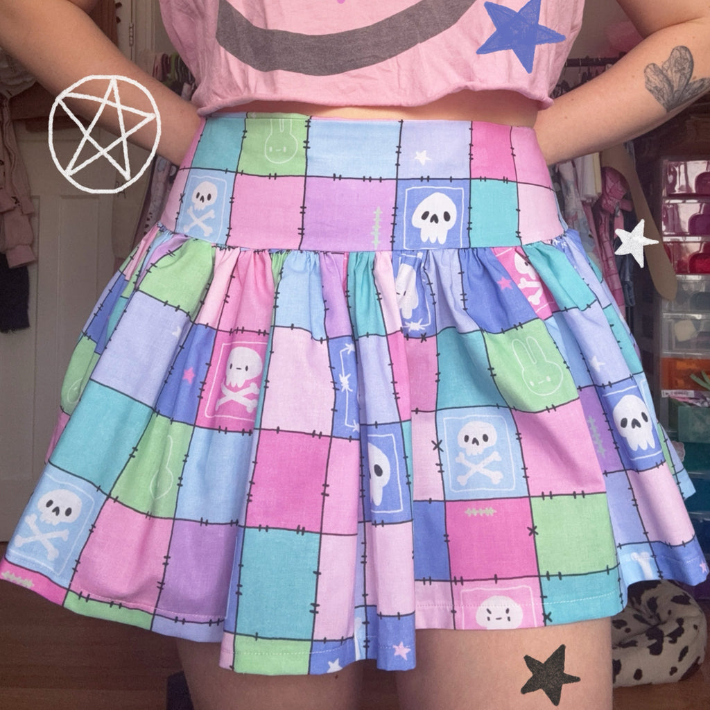 Pastel Check Mini Ruffled Skirt (UK8)