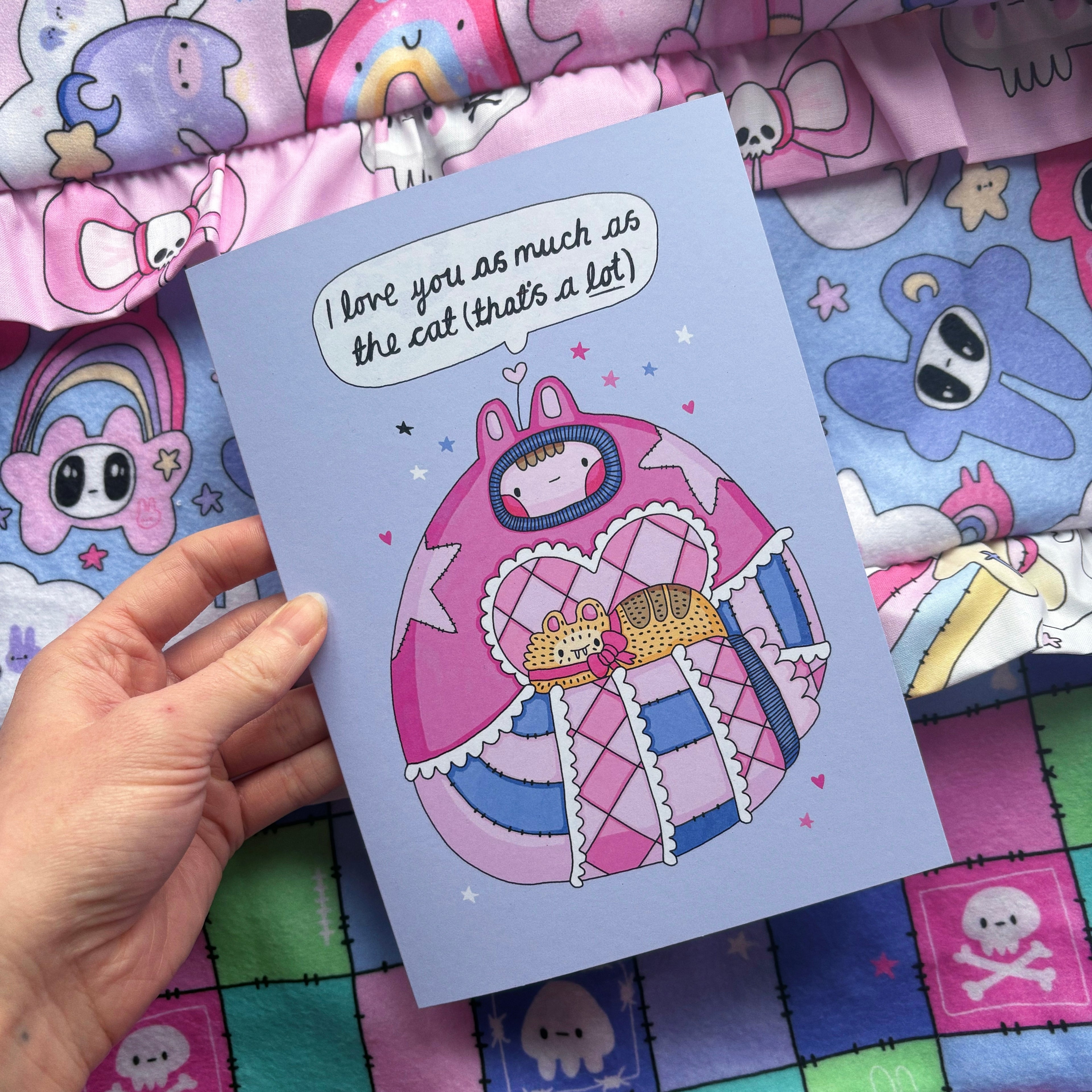'I love you as much as the cat' Occasion Card