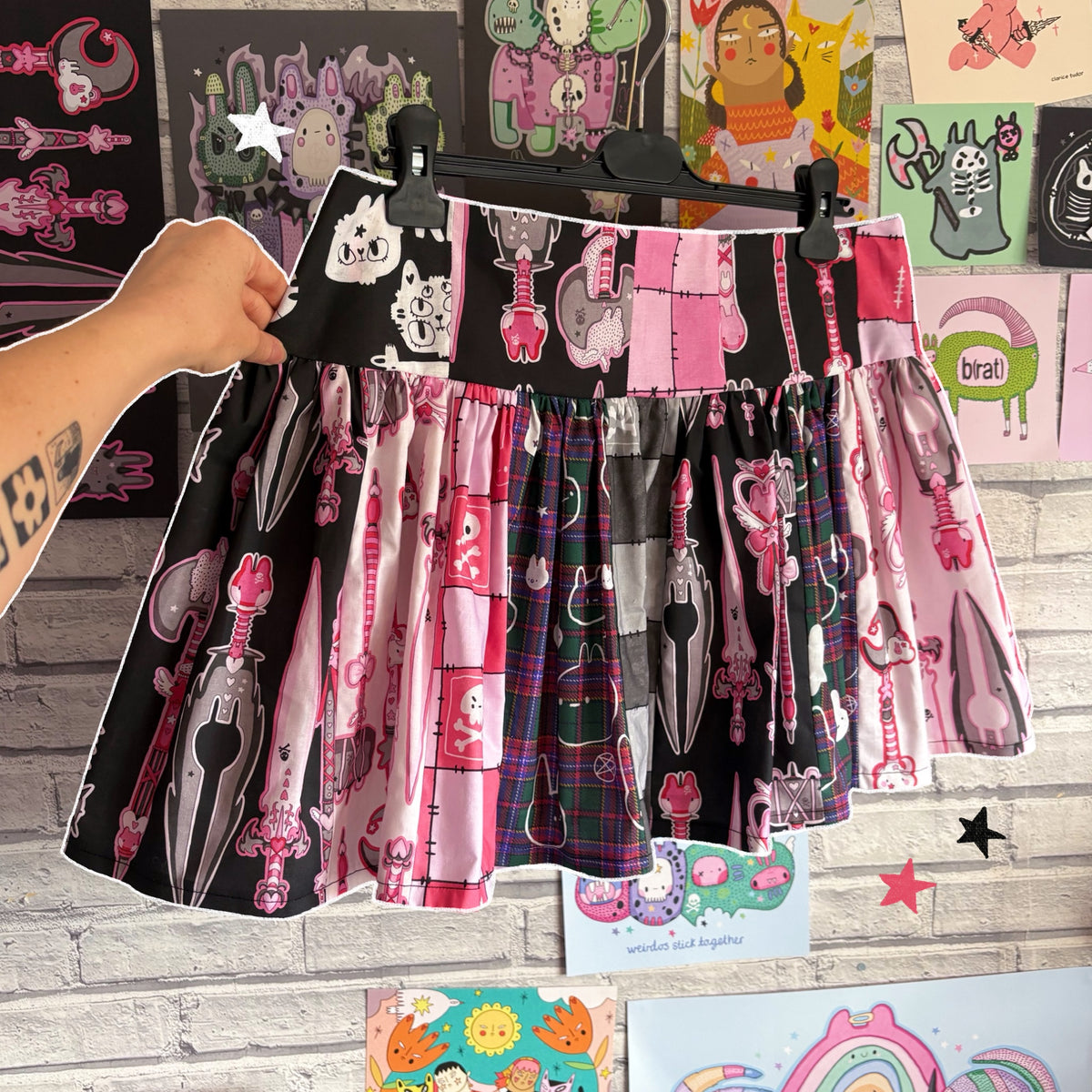 Scrappy Patchwork Mini Ruffled Skirt (UK12)