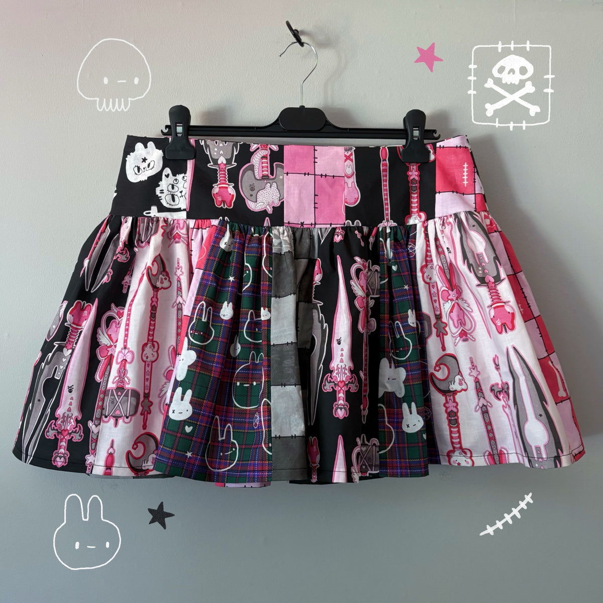 Scrappy Patchwork Mini Ruffled Skirt (UK12)