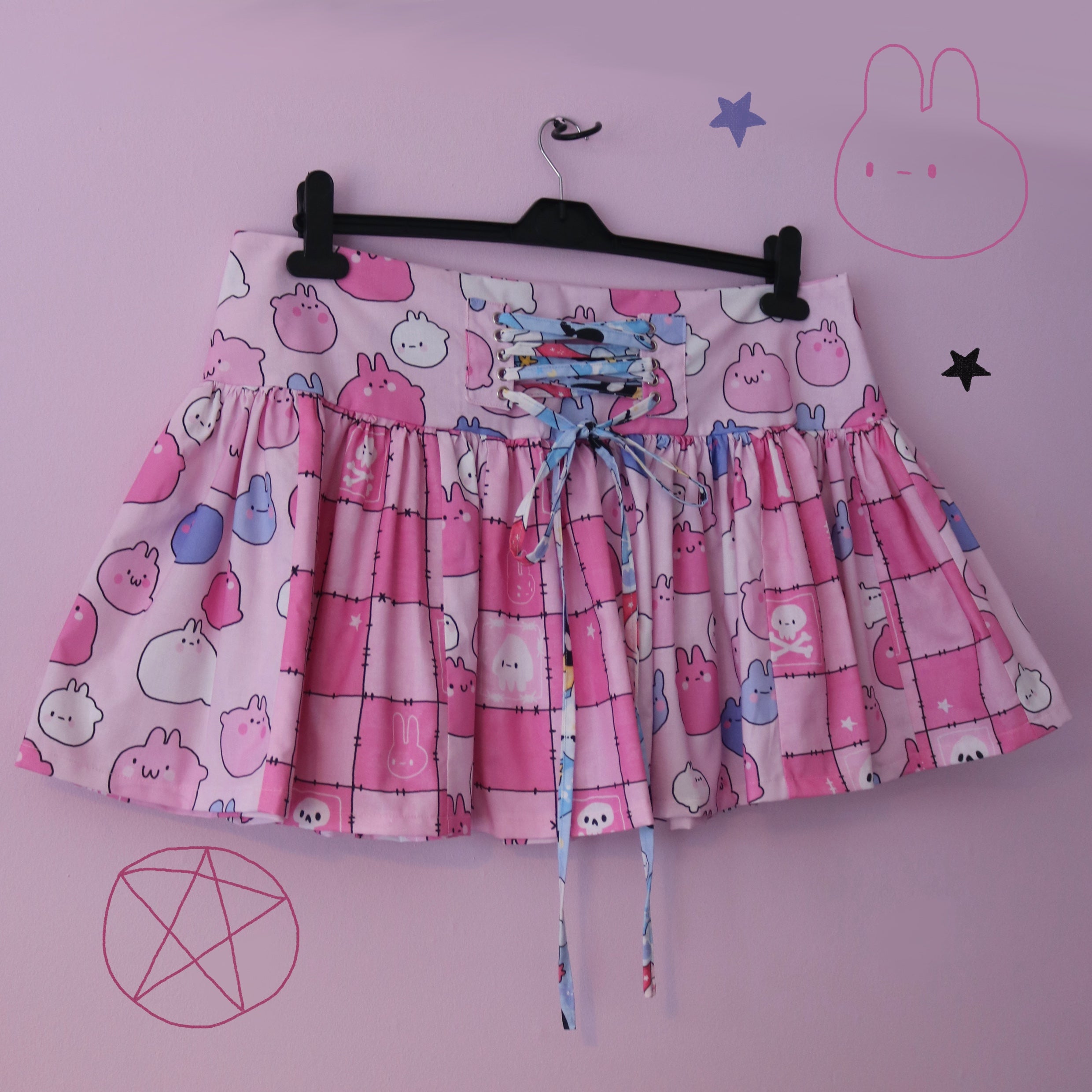 Pink Bunnies Corset Mini Ruffled Skirt (UK16)