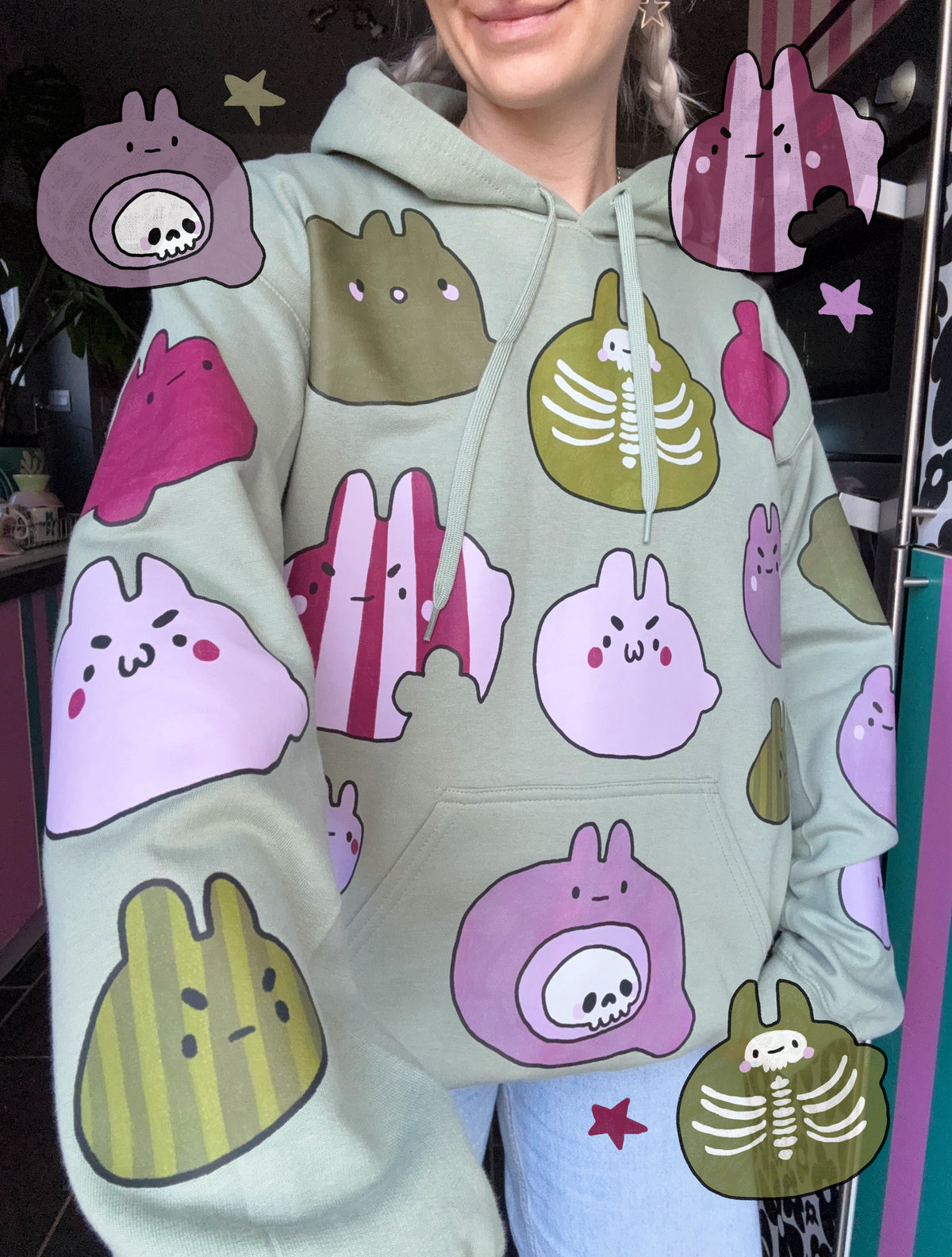 Spooky Bunny Hoody (made 2 order)