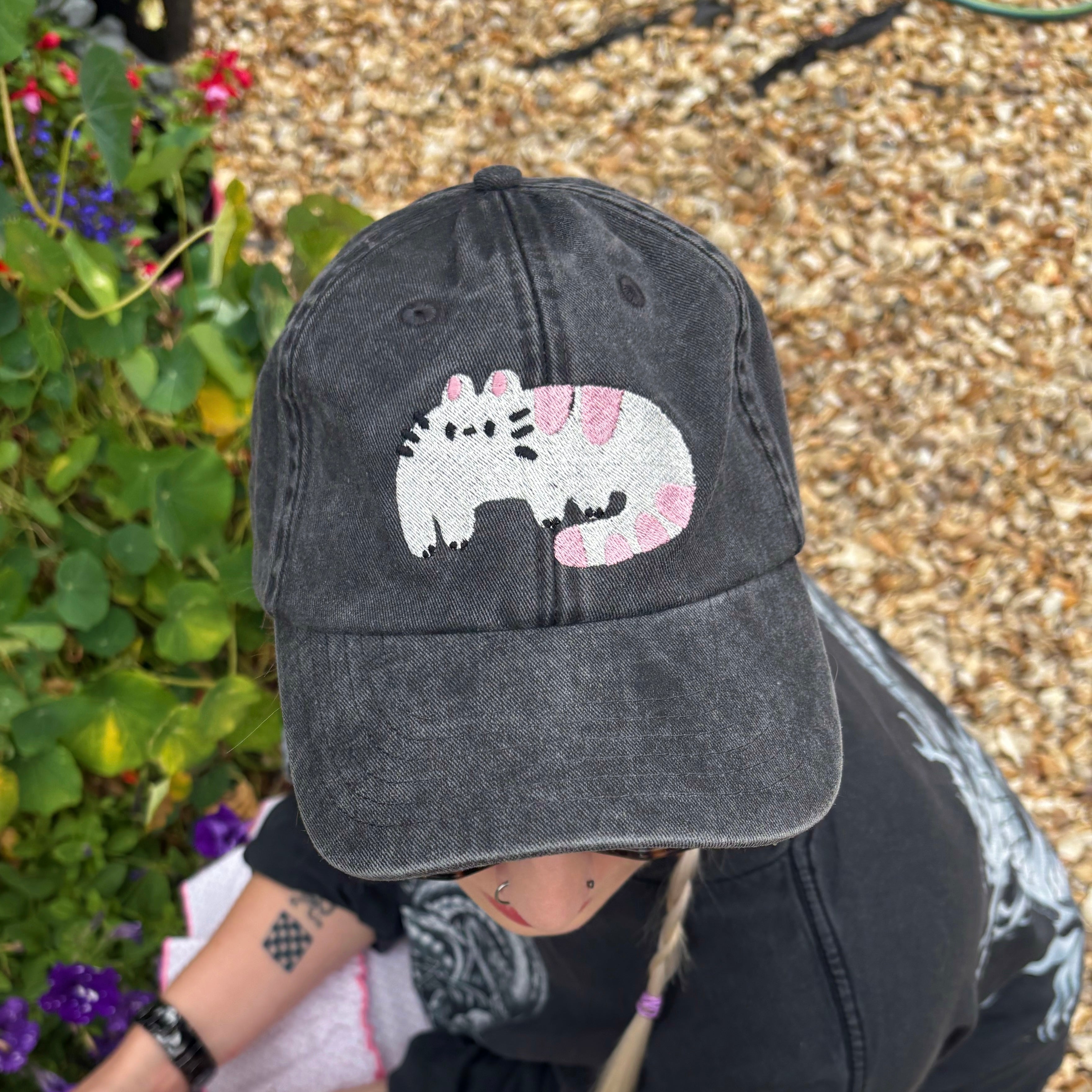 Black Long Cat Cap