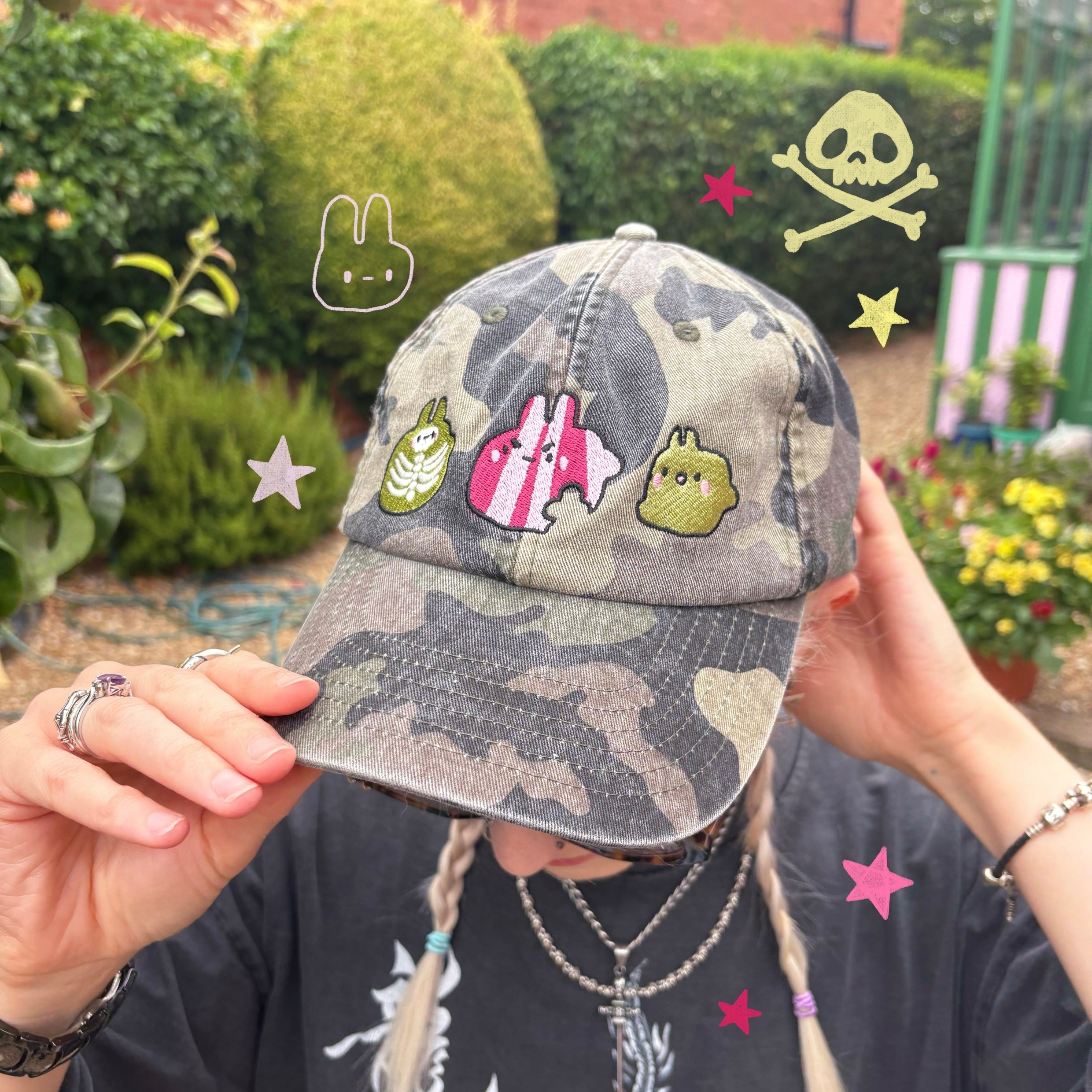 Camo Spooky Buns Cap