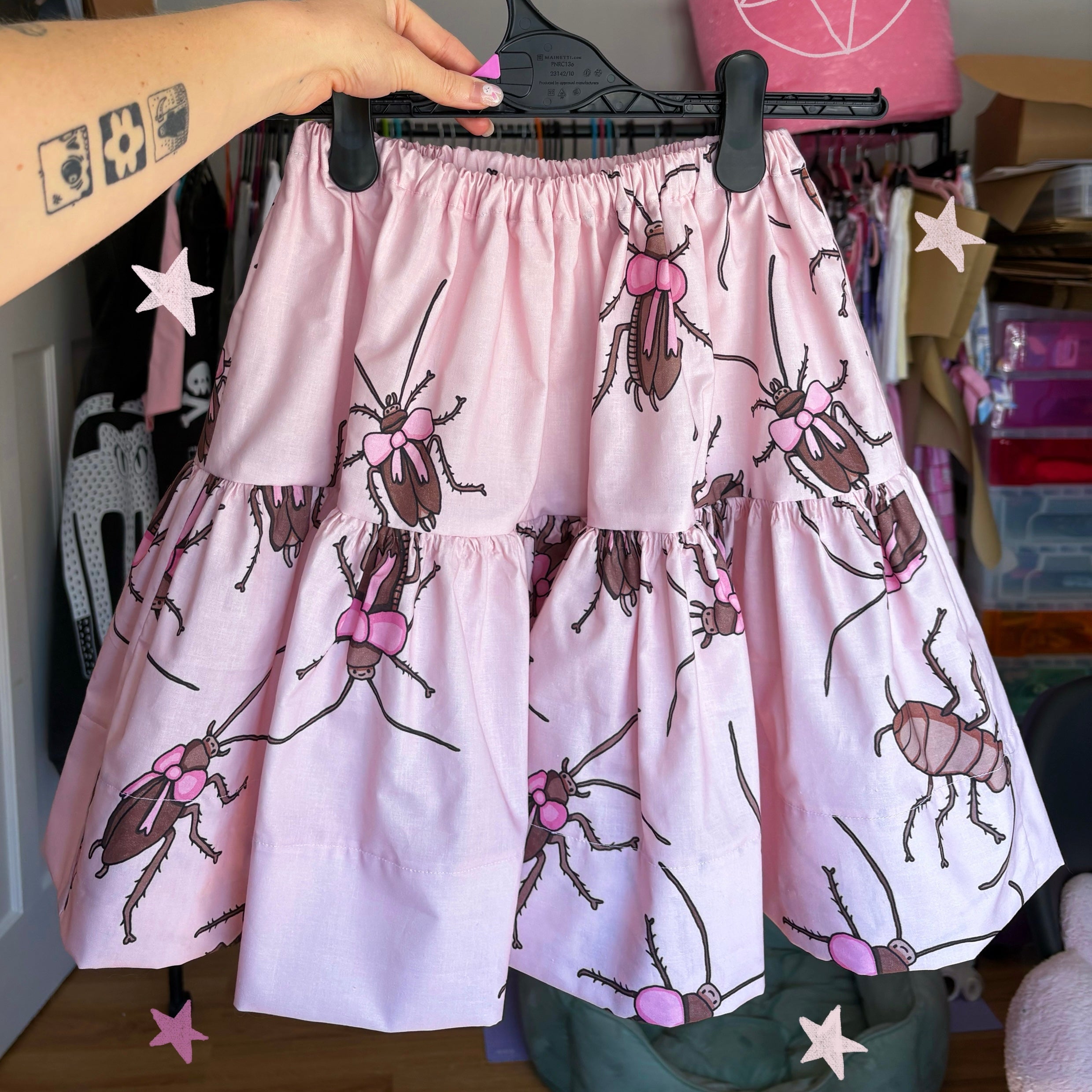 Cockroach Elasticated Mini Skirt (UK4-6) *slight fault*